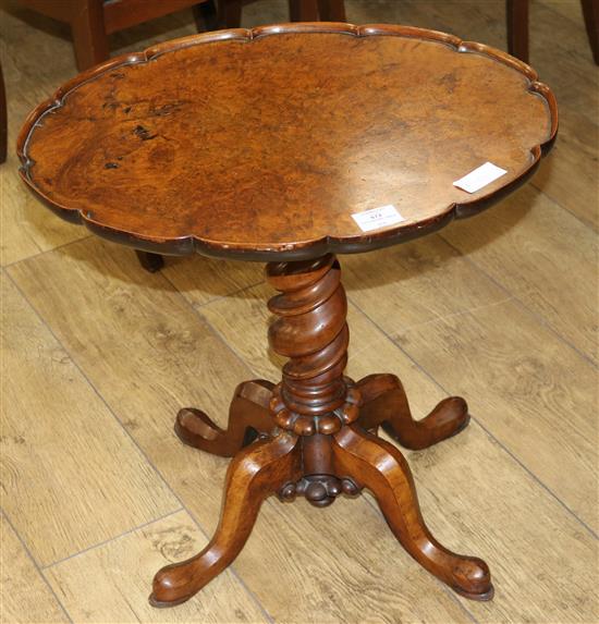 A Victorian walnut occasional table, W.55cm